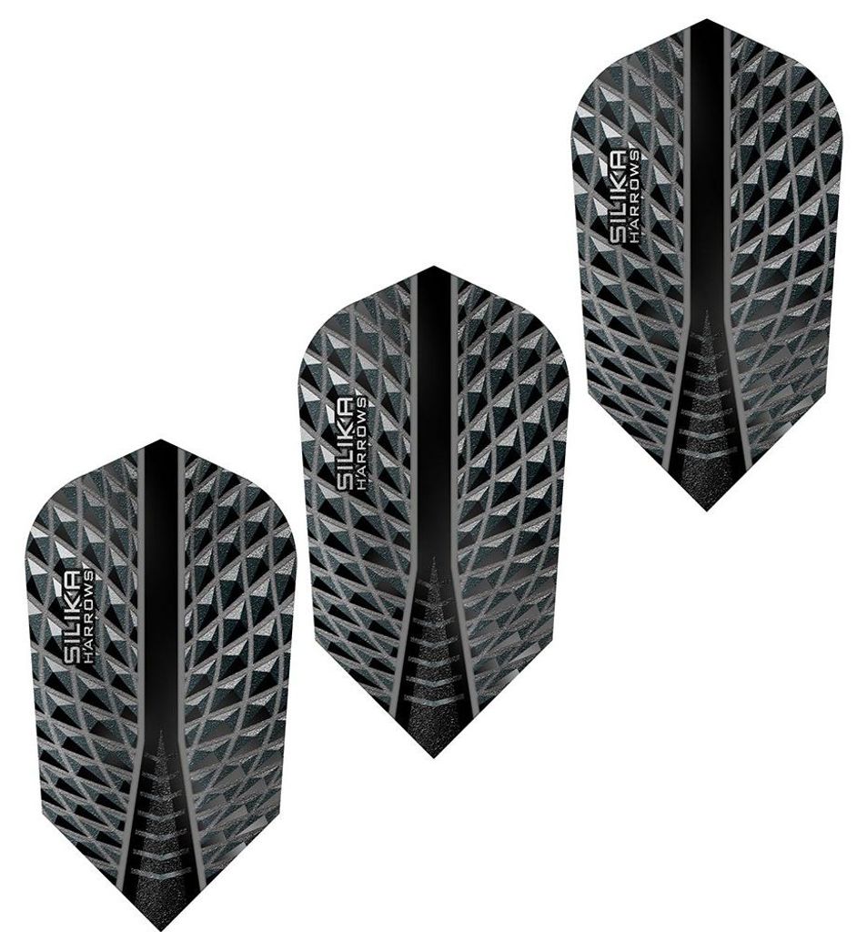 Harrows - Dart Flights "Silica" 3er-Pack PP6378 (Einheitsgröße) (Schwarz/Silber)
