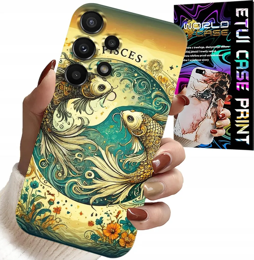 Custodia Luxury Pesci Samsung A32 4G - Lamina Oro Astronomia