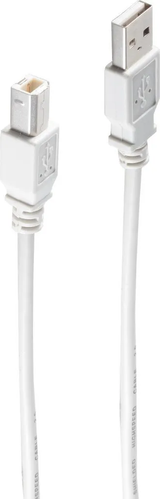 Câble USB 2.0 Type B Anti-Encombrement 0,25m Gris pour Bureau Ordonné