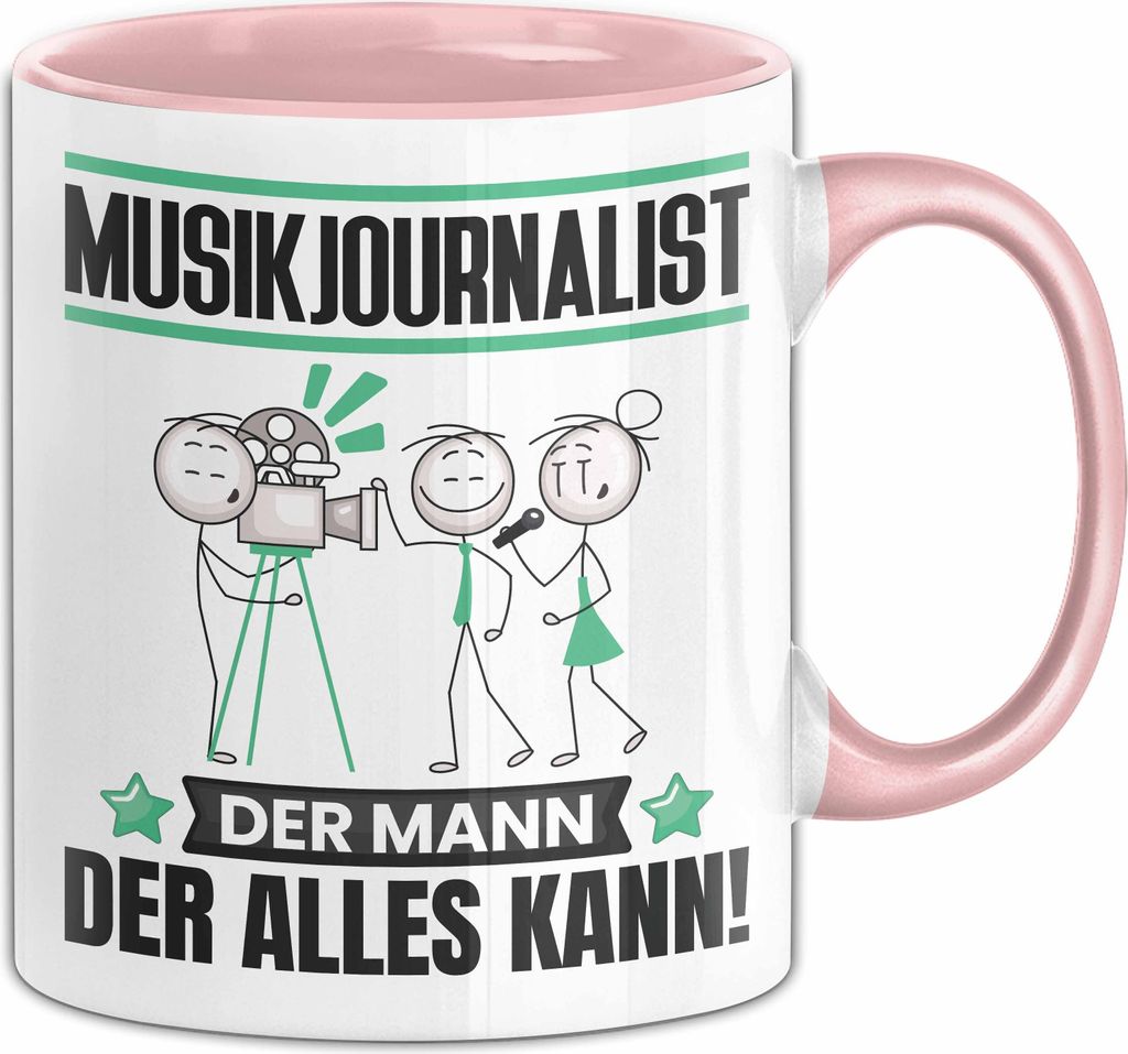 Musikjournalist Tasse Geschenk für Musikjournalist Der Mann Der Alles Kann Geschenkidee zum Geburtstag (Rosa)