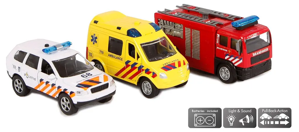 Jouet de Secours pour Circuit Enfant - Véhicule d'Urgence Pull-Back - 3