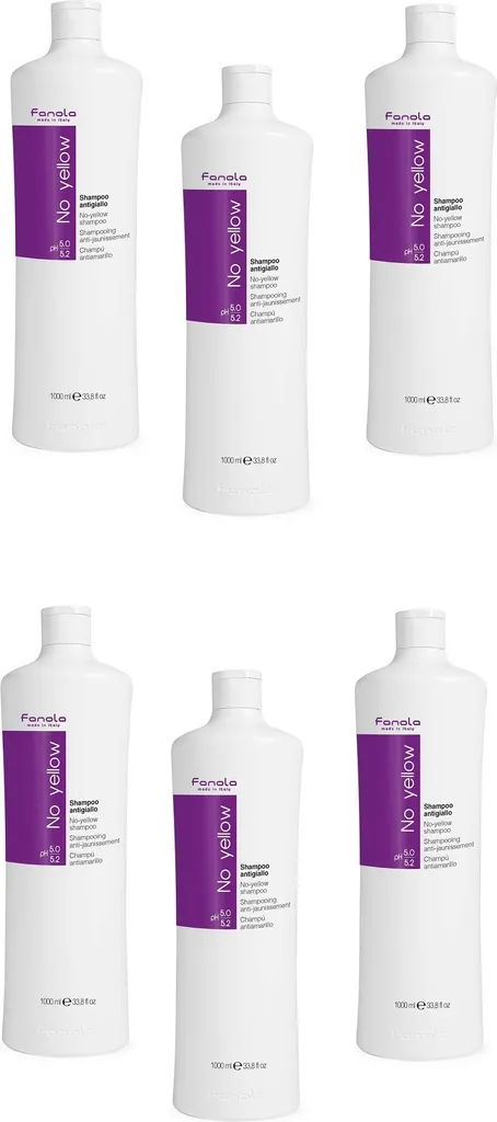 Fanola Shampooing Anti-jaunissement 6x1000ml à Pigments Violets Purs