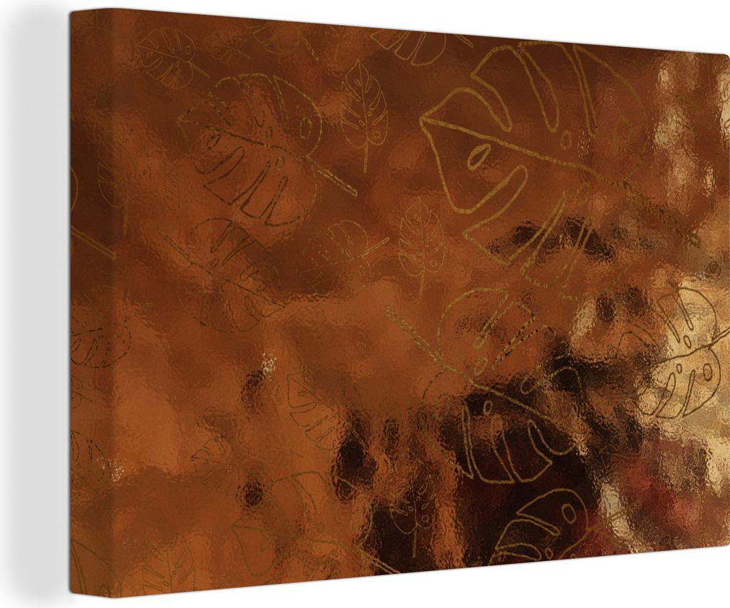 OneMillionCanvasses - Leinwandbilder - 140x90 cm, Muster - Bronze - Figur, Wandbilder Kunstdruck Wanddekoration