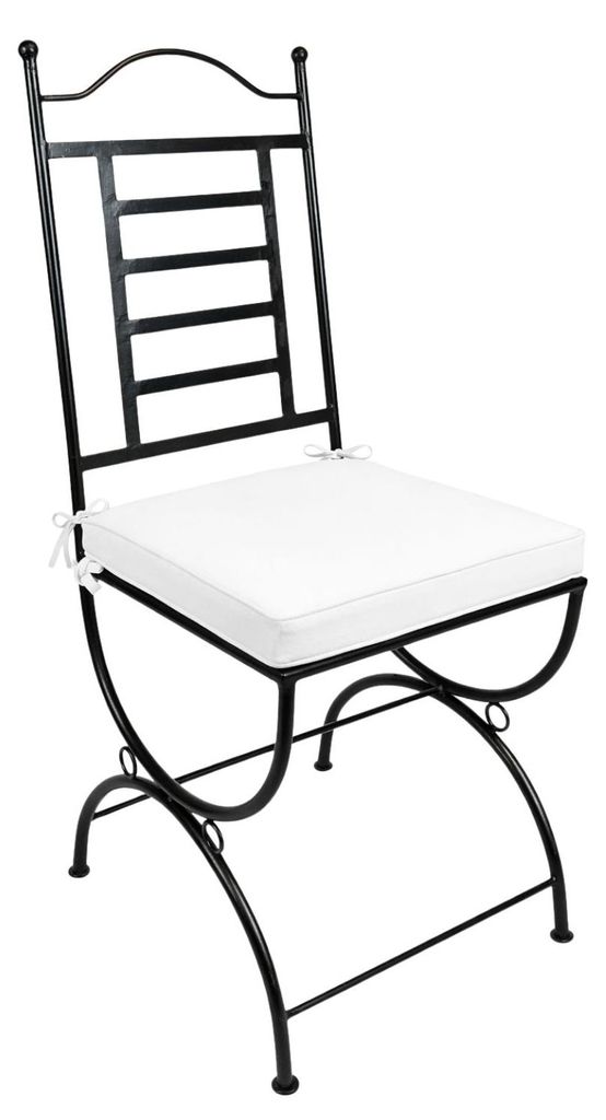 ORIGINALE Sedia da giardino orientale in metallo nero La Immagine del prodotto 