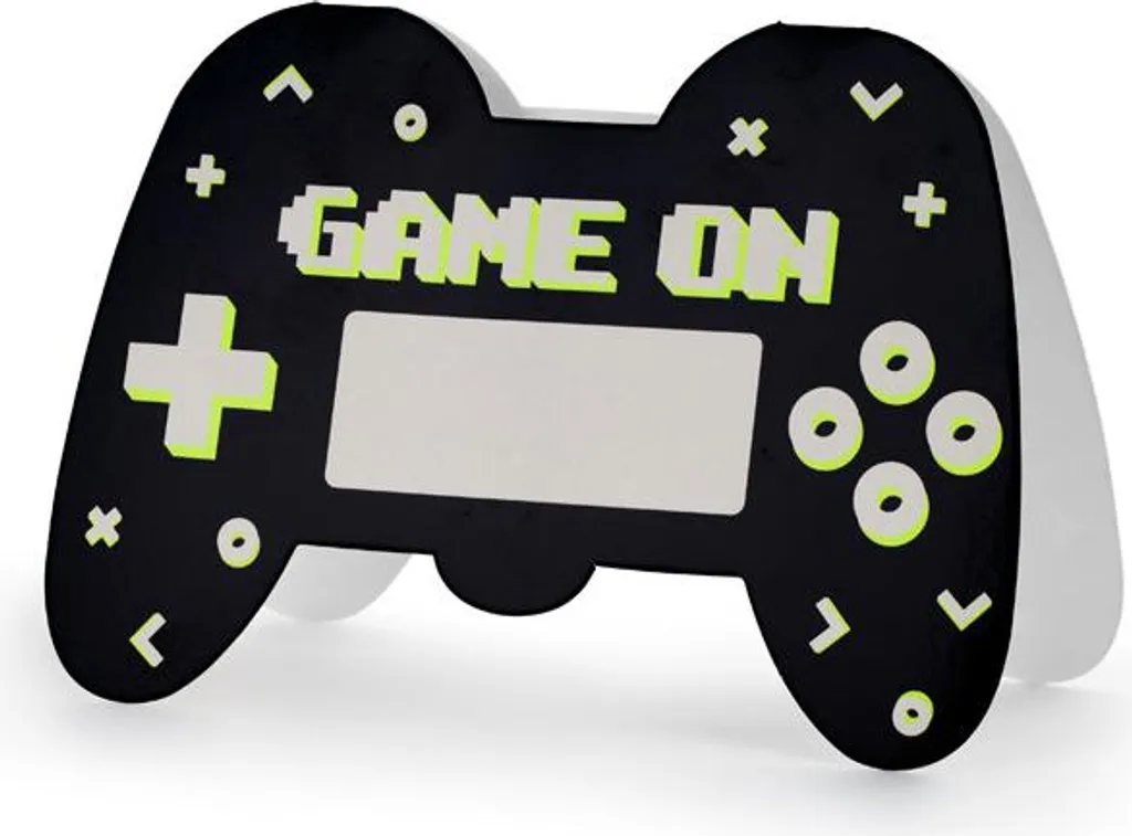 Design Inviti Gaming: 6 Biglietti Gamepad 16x11,5 cm Bianco/Nero
