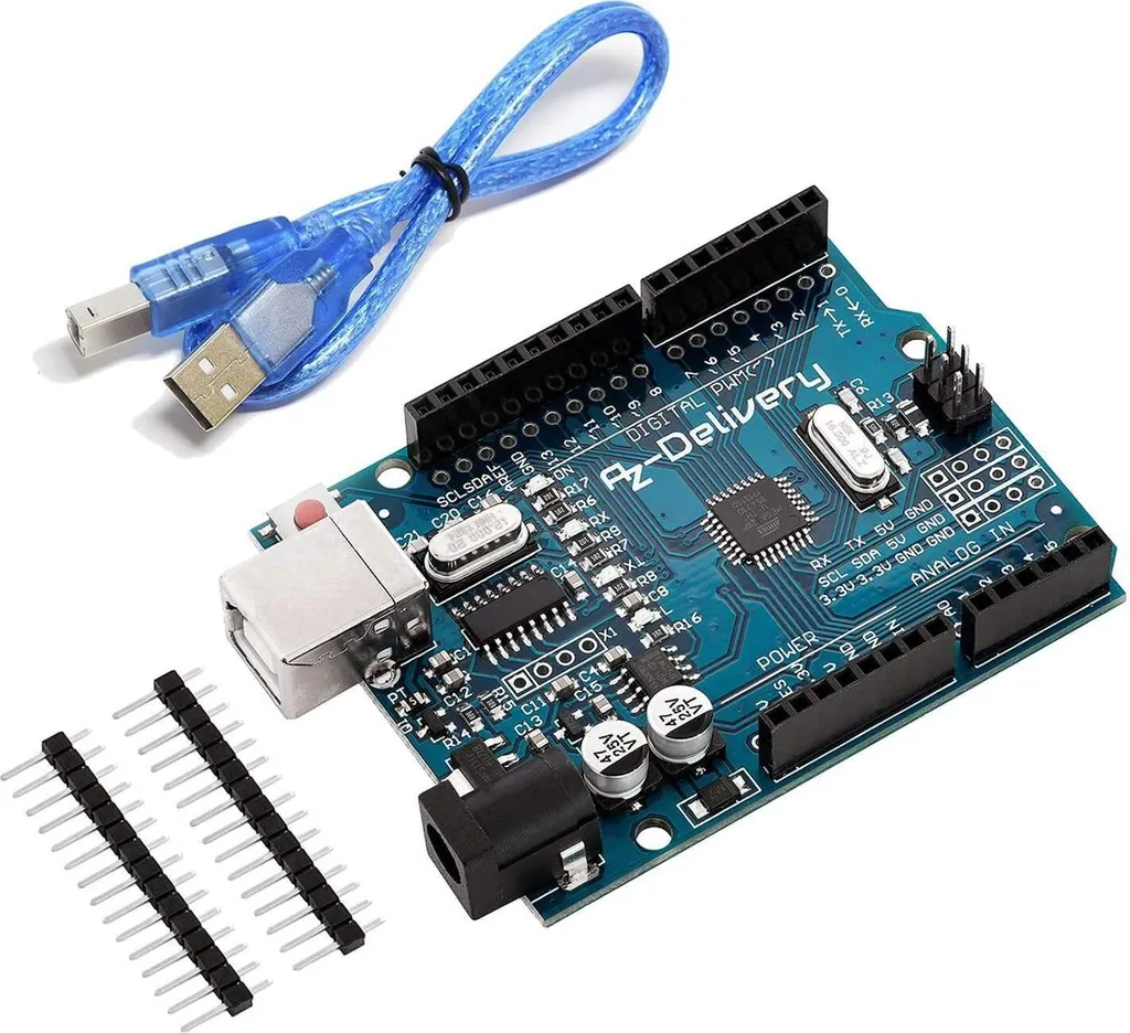 AZ-ATmega328 Scheda Microcontrollore con Cavo USB | Per Studenti e Maker