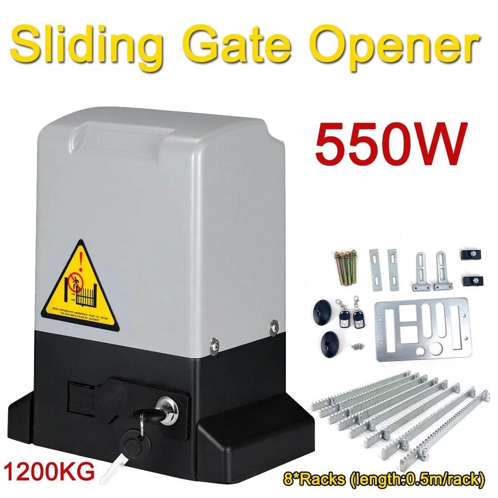 Elektrischer Schiebetorantrieb - AC-Motor Toröffner - 550 W - Bis 1200 kg - Schwerlast - Schwarz