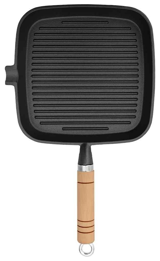vidaXL Grillpfanne mit Holzgriff Gusseisen 20 x 20 cm Produktbild 