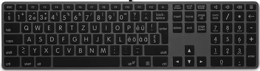 Clavier d'ordinateur gros caractères Windows LMP QWERTZ SpaceGrau