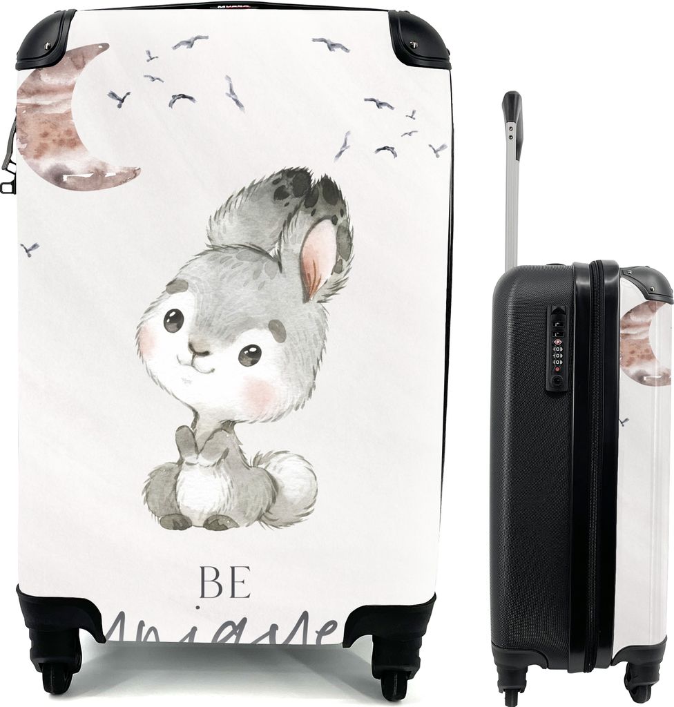 MuchoWow MuchoWow Koffer Handgepäck Trolley Rollkoffer Kleine Reisekoffer mit 4 Rollen - Zitate - Kinder - Einzigartig sein - Jungen - Mädche...
