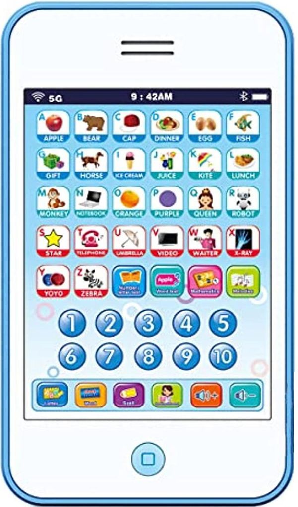 ASKSA Telefon Spielzeug fuer Babys, Musik Handy Spielzeug, gefaelschtes Telefon Spielzeug, Spielzeug Telefon fuer Jungen und Maedchen, Blau