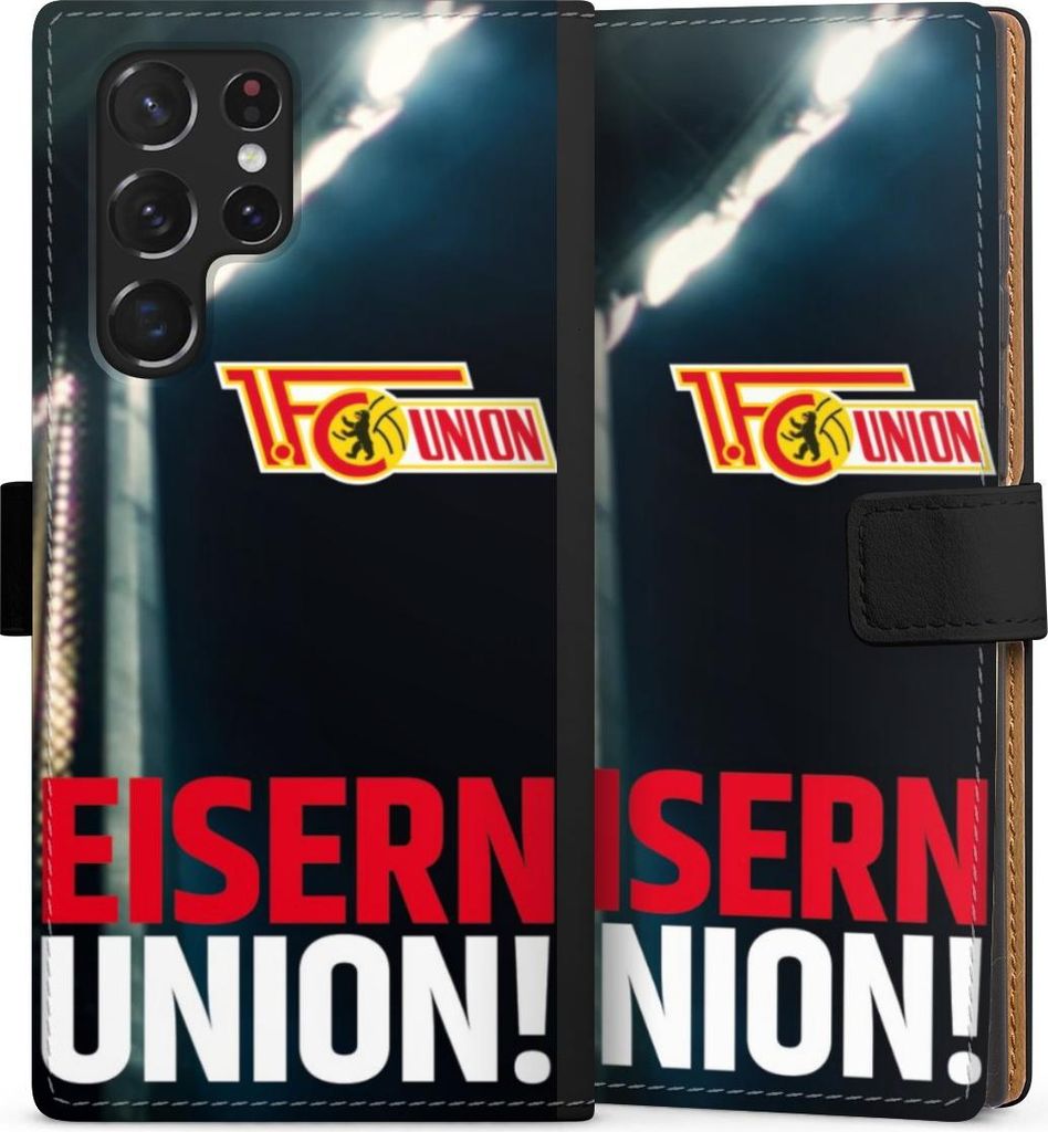DeinDesign Klapphülle für Samsung Galaxy S22 Ultra Handytasche Lederhülle Tasche 1. FC Union Berlin Fanartikel Fußball