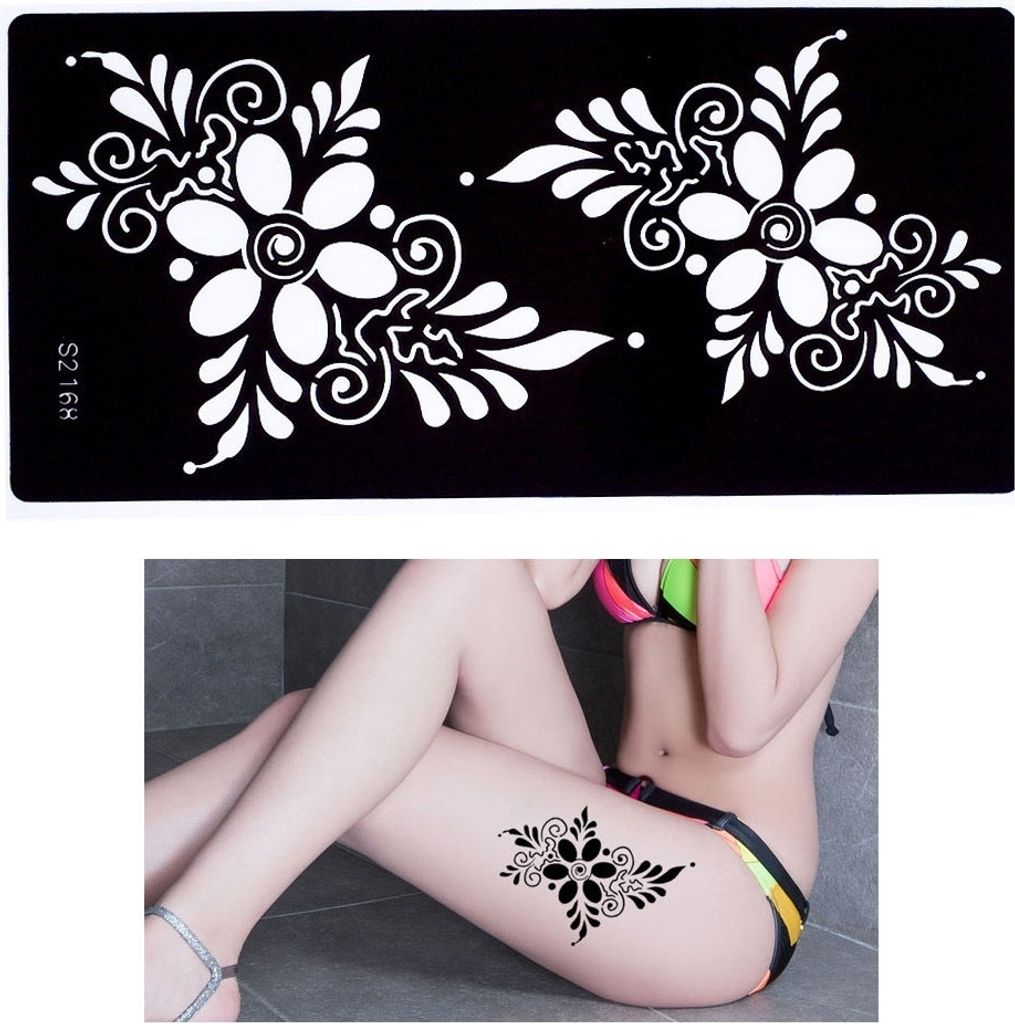 Henna Tattoo Schablone Airbrush Stencil Blume