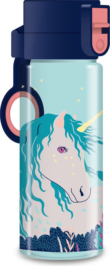 ARS UNA Trinkflasche Stardust - Einhorn und Feen, türkis-rosa, für Mädchen, 475 ml