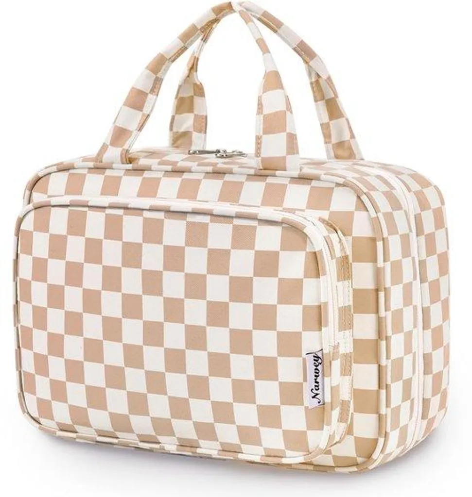 Grande trousse de maquillage XL gris clair pour femmes et filles