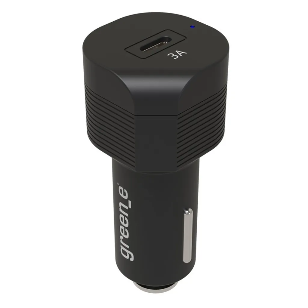 Chargeur Voiture Rapide USB C 18W 3A Greene Noir Finit les Pannes GPS