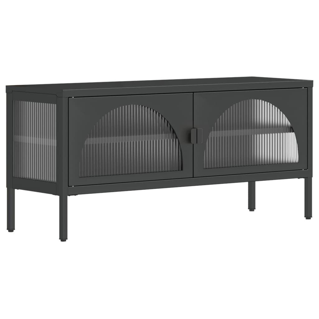 vidaXL Szafka pod telewizor czarna 105x35x50 cm szkło i Zdjęcie produktu 