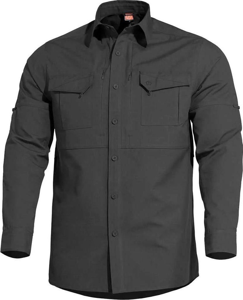 Pentagon Plato Tactic Langarmhemd Schwarz 2XL Mann Schwarz 2XL