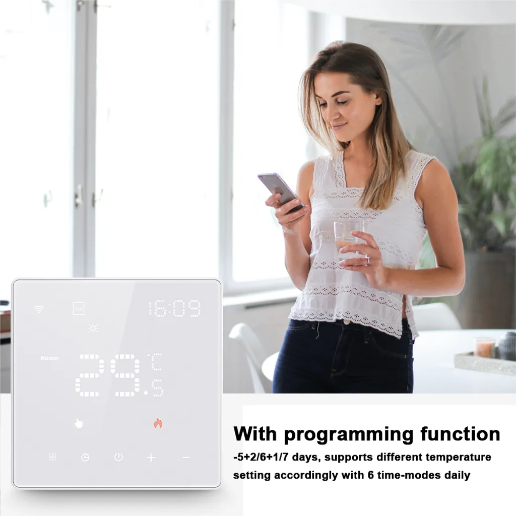 Thermostat tactile Wi-Fi programmable pour gestion de chauffage - 6