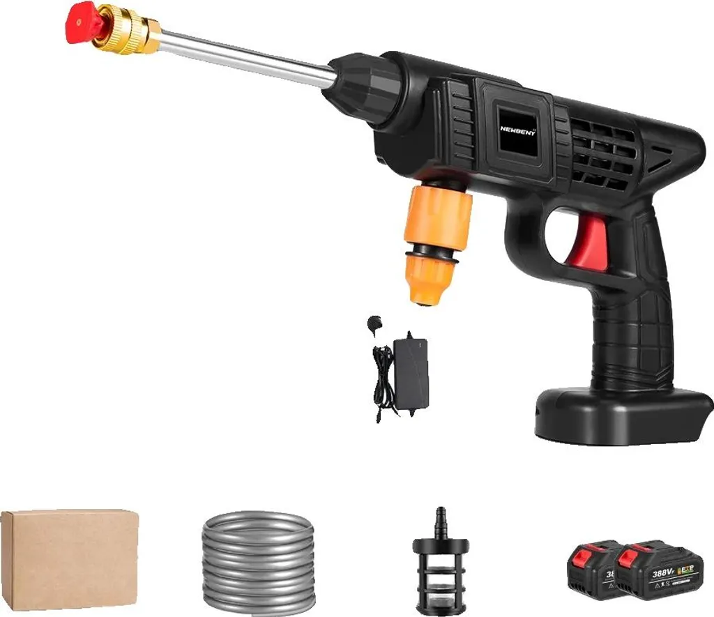 Lavage auto à domicile sans fil : Kit haute pression avec batteries