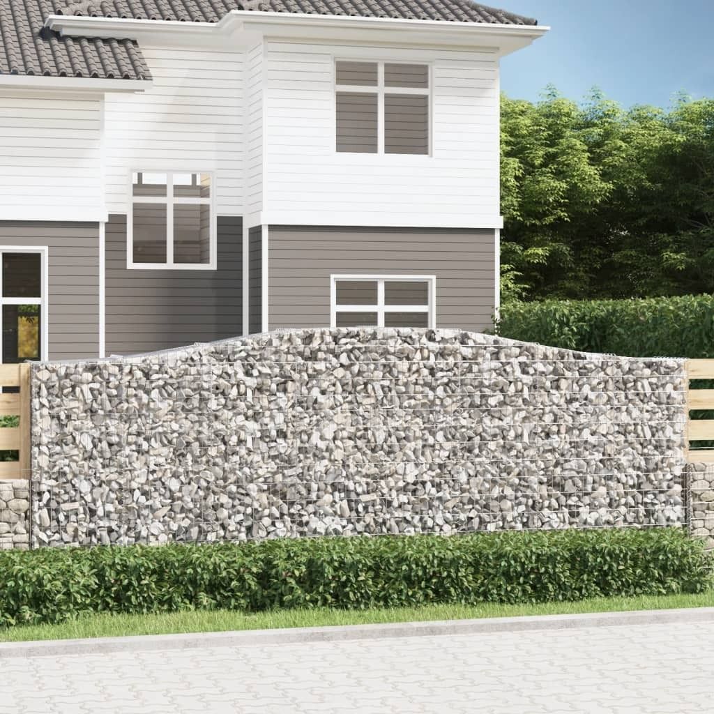 Maison Exclusive - Gabionen mit Hochbogen 8 Stk. 400x50x140/160cm Verzinktes Eisen