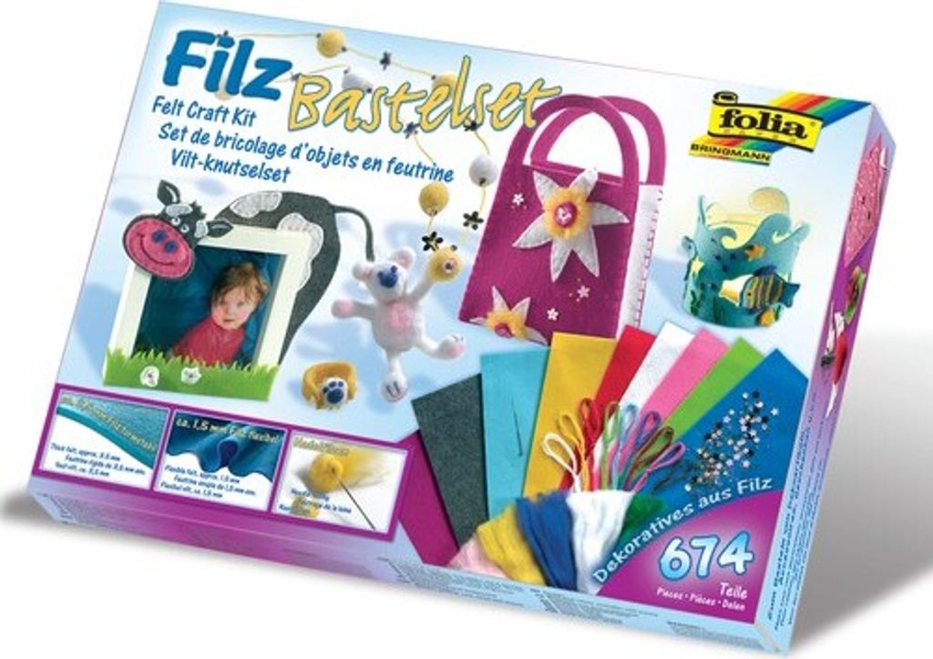 Folia Bastelfilz Bastelset, 674-teilig Produktbild 