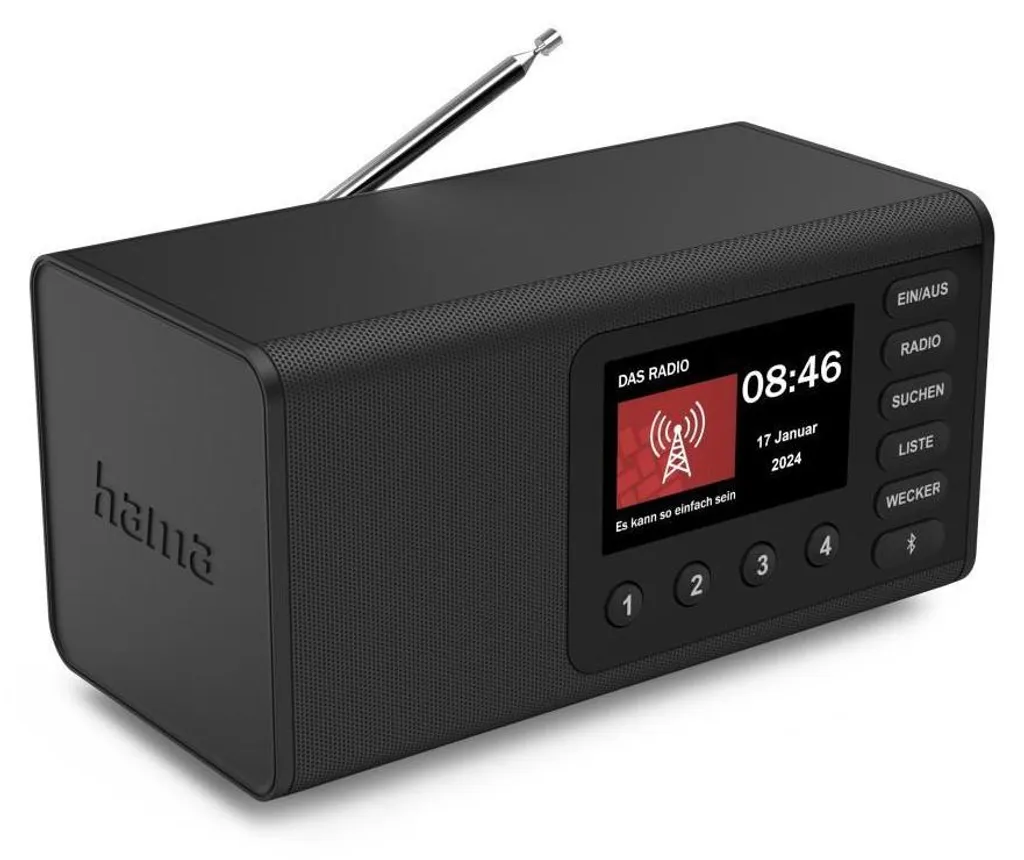 Radio DAB+ Hama DR1001 Bluetooth Réveil Digital avec Écran LCD et Son Net