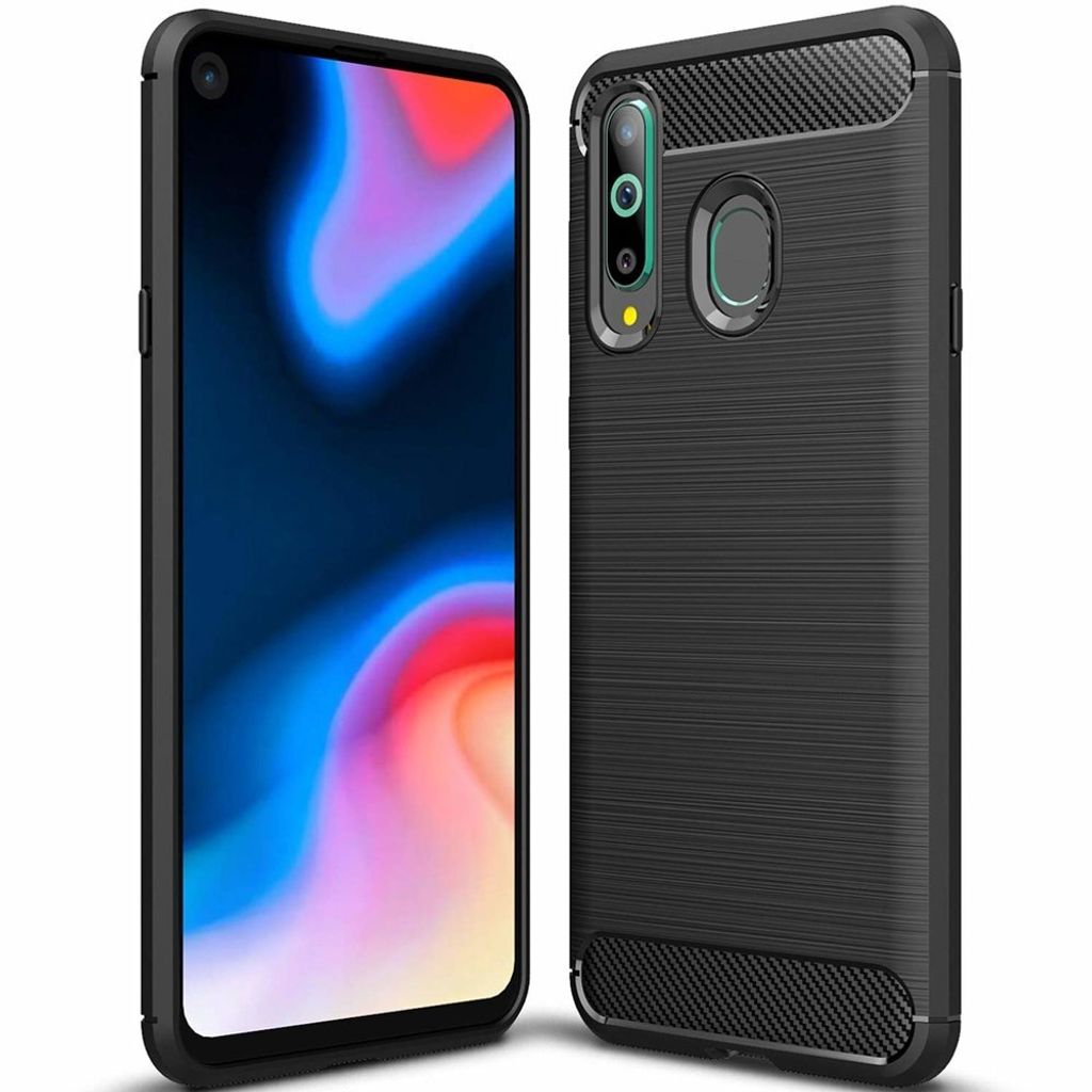 starfix Carbon Flexibel Silikon Cover Tasche Schutz-Hülle für Huawei Honor 20 Lite schwarz