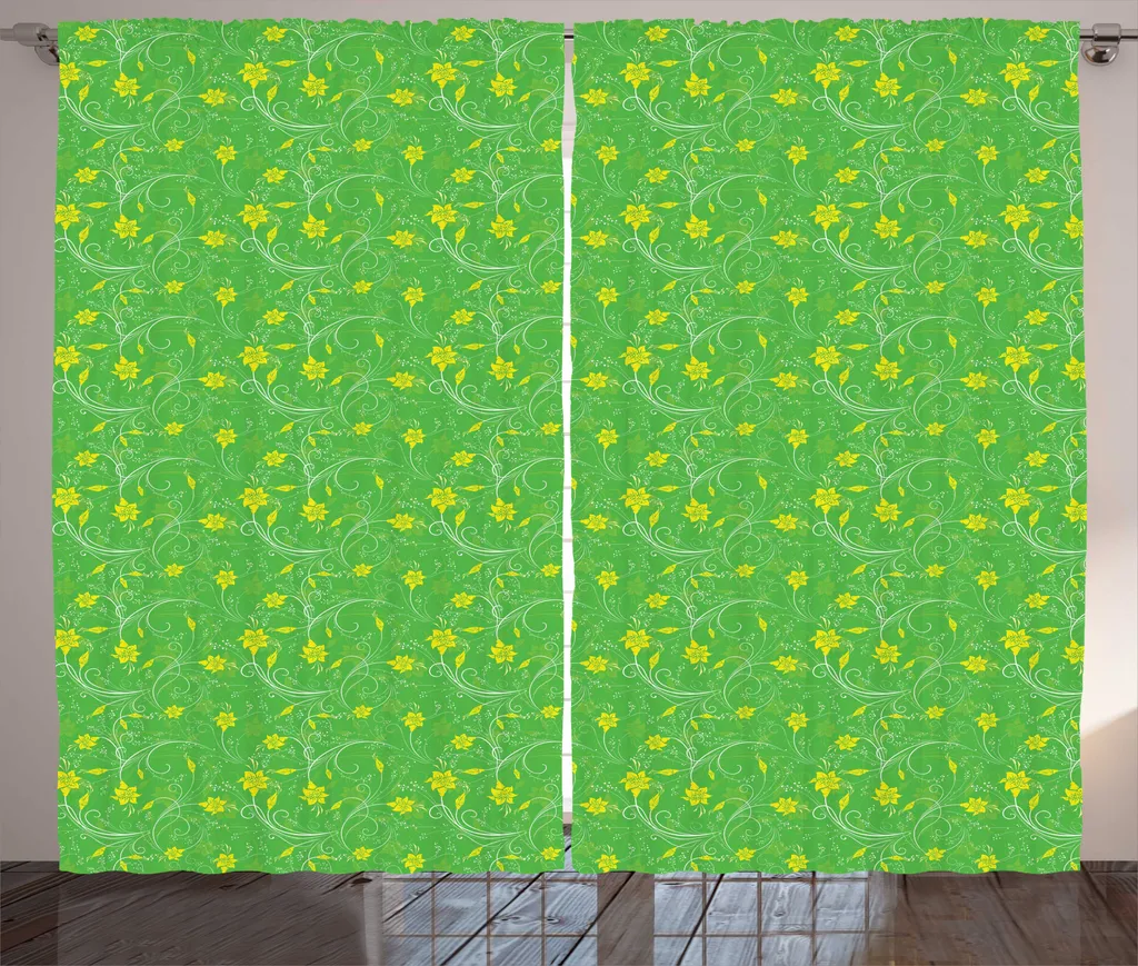 Rideaux de salon grande largeur 280cm fleurs rustiques pour décoration