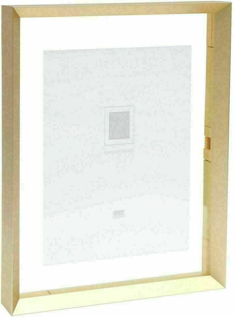 Deknudt S028A1 Aluminium-Glasrahmen Gold schwebend Foto-Effekt-Streifen 15x20cm 20x25cm