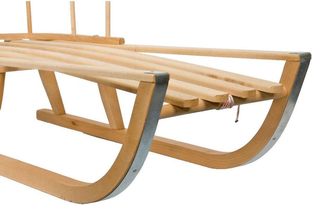 Holzschlitten mit Rückenlehne Produktbild 2
