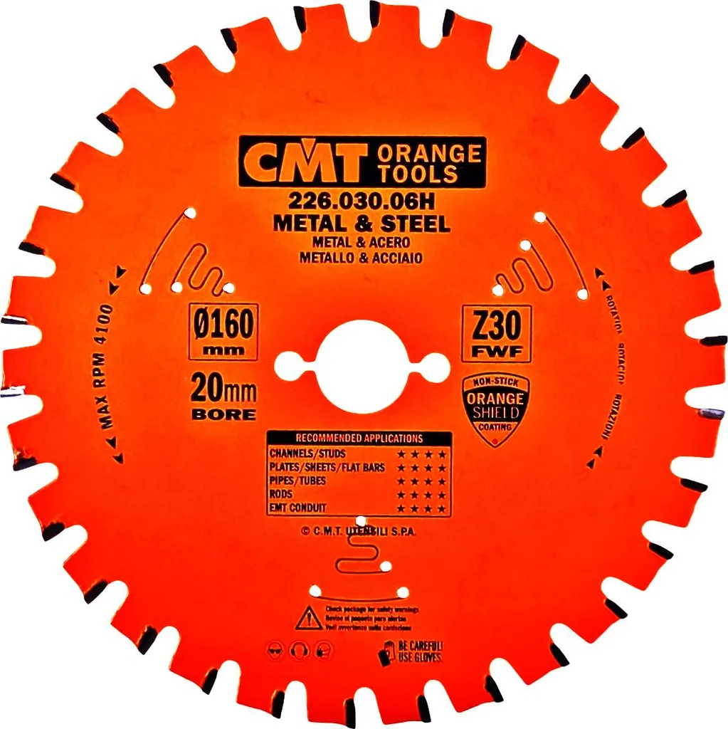 Lama Circolare CMT 160mm per Metallo | Z30 Foro 20mm | Taglio Industriale