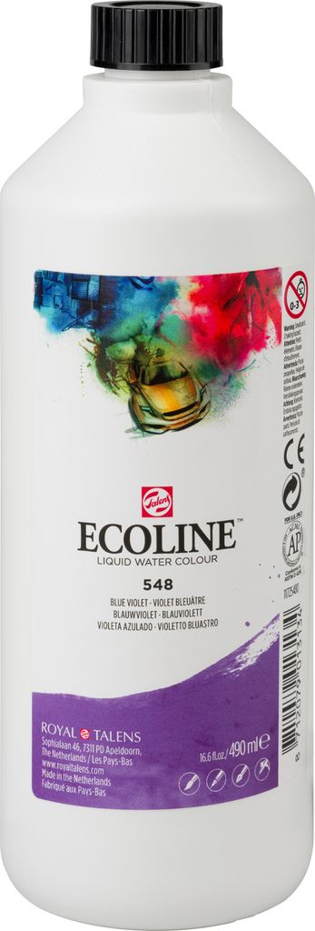 Ecoline Flüssige Wasserfarbe Flasche 490 ml Blauviolett 548