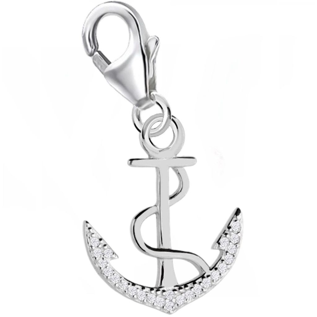 Anker mit Seil Charm-Anhänger - Maritimer Charme Echtschmuck