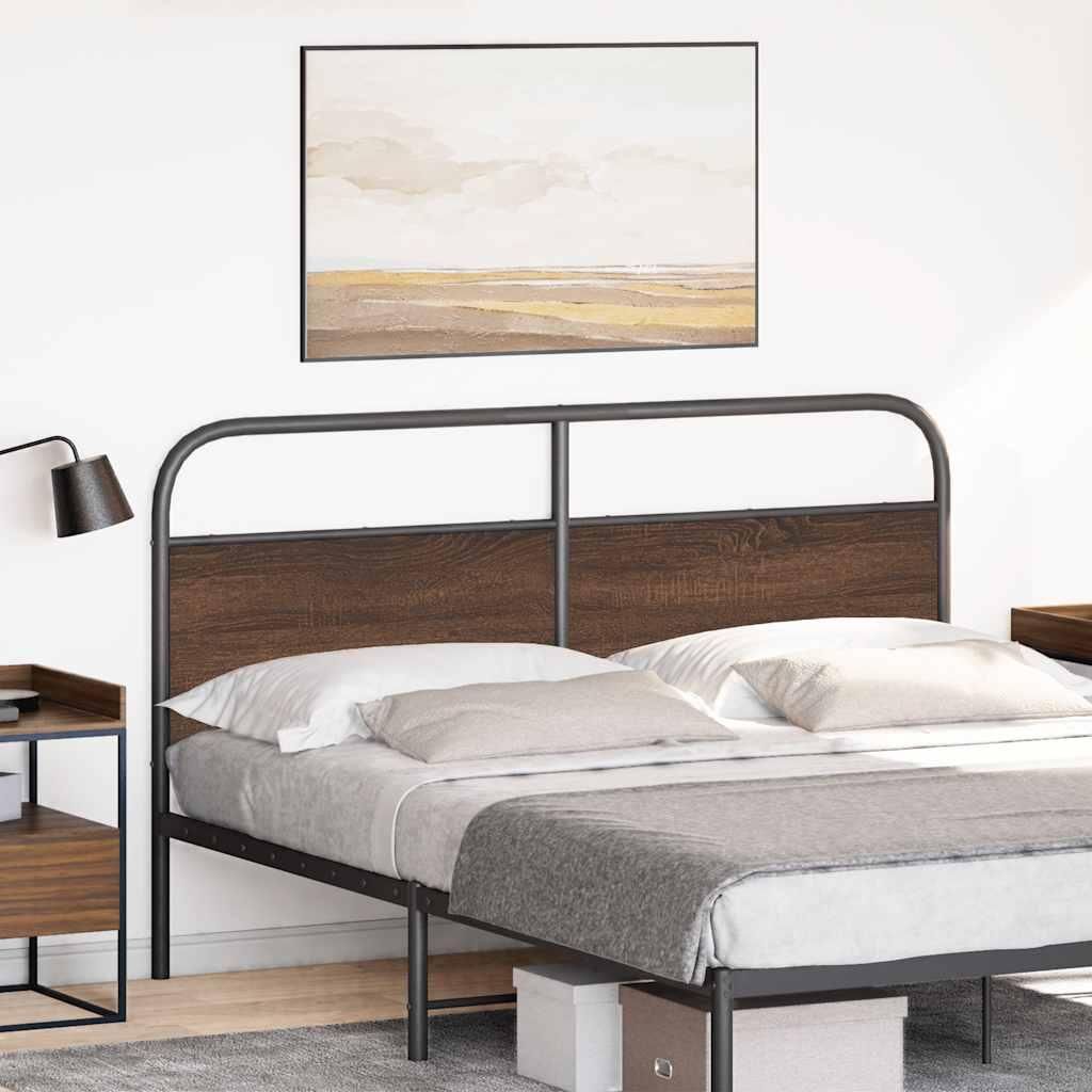 vidaXL Ersatz-Kopfteil Braun Eichen-Optik 150 cm Stahl und Holzwerkstoff