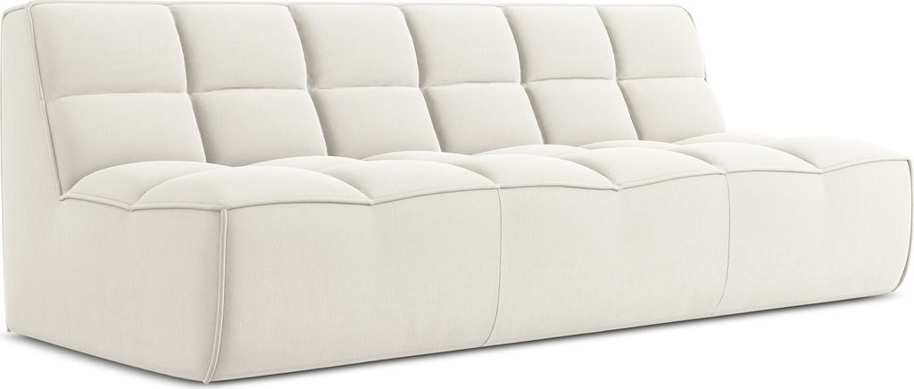 3-Sitzer Sofa - Samt - Hell beige - KALAI