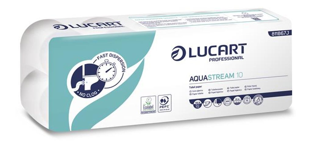 LUCART Toaletní papír "Aquastream 10", bílá, 2-vrstvý, 22 m Obrázok produktu 