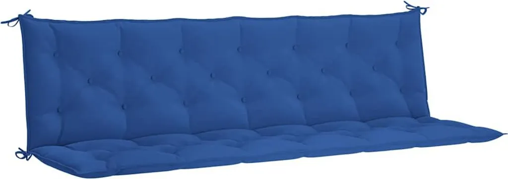 Matelas de banc de jardin bleu en tissu Oxford résistant 200x50x7 cm
