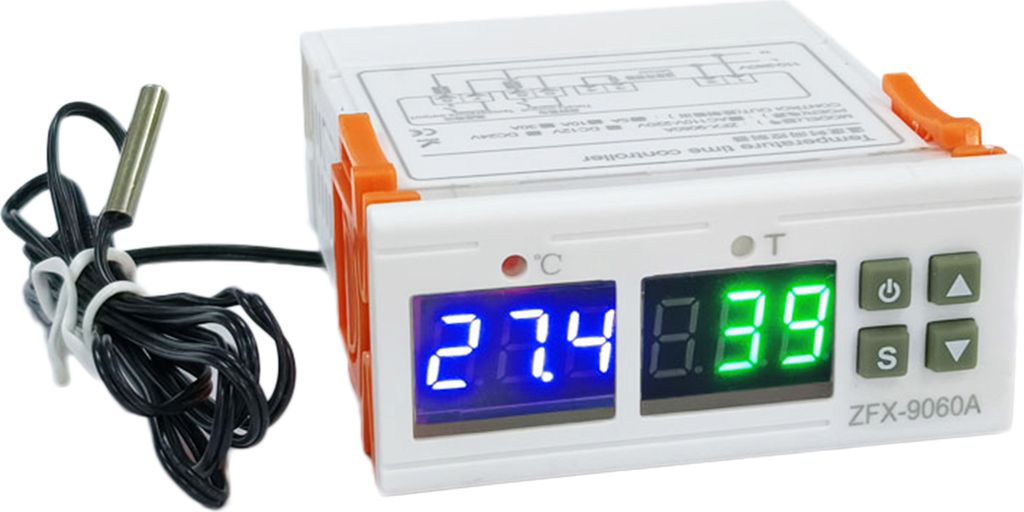 ZFX-9060A Digitaler Temperaturregler, intelligenter Temperaturregler, AC110šC220 V, 10 A, Timing-Thermostat, unterstuetzt Heizung/Kuehlung/Tempera...