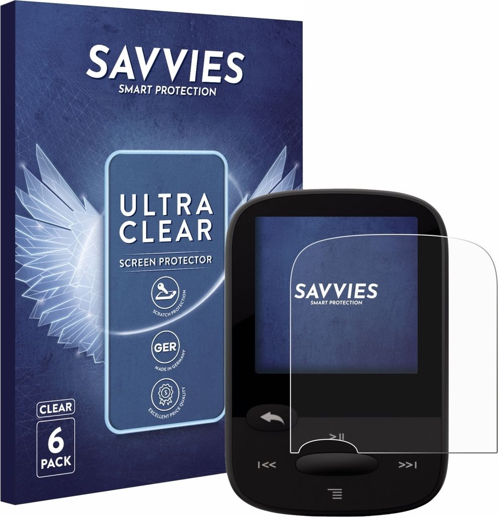 6x Für SanDisk Sansa Clip Sport Schutzfolie Savvies Displayschutz Display Schutz Folie Klar Transparent