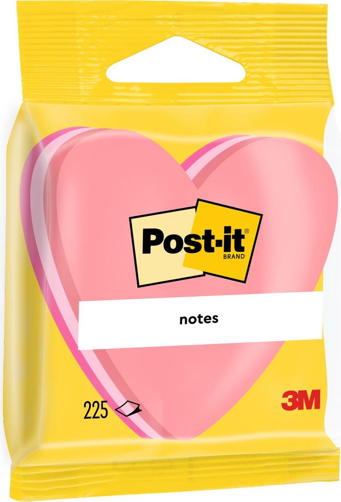 Post-it Notes Herzform Pink Haftnotizen 70x70mm 225 Blatt Klebezettel