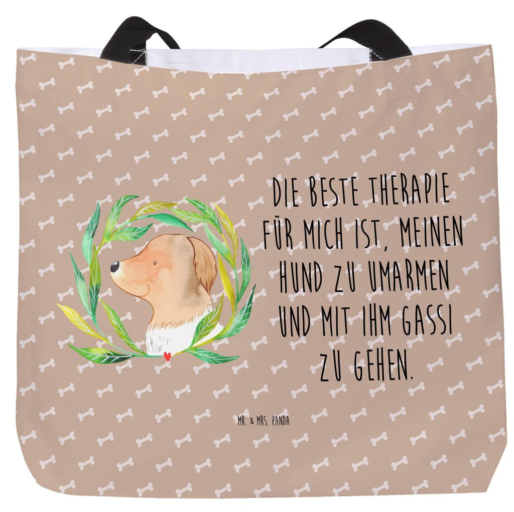 Mr. & Mrs. Panda Strandtasche Hund Blumen - Hundeglück - Geschenk, Ranke, Tote Bag, Umarmen, Hunde, Sprüche, Laptoptasche, Beutel, Hundeliebe, Re...