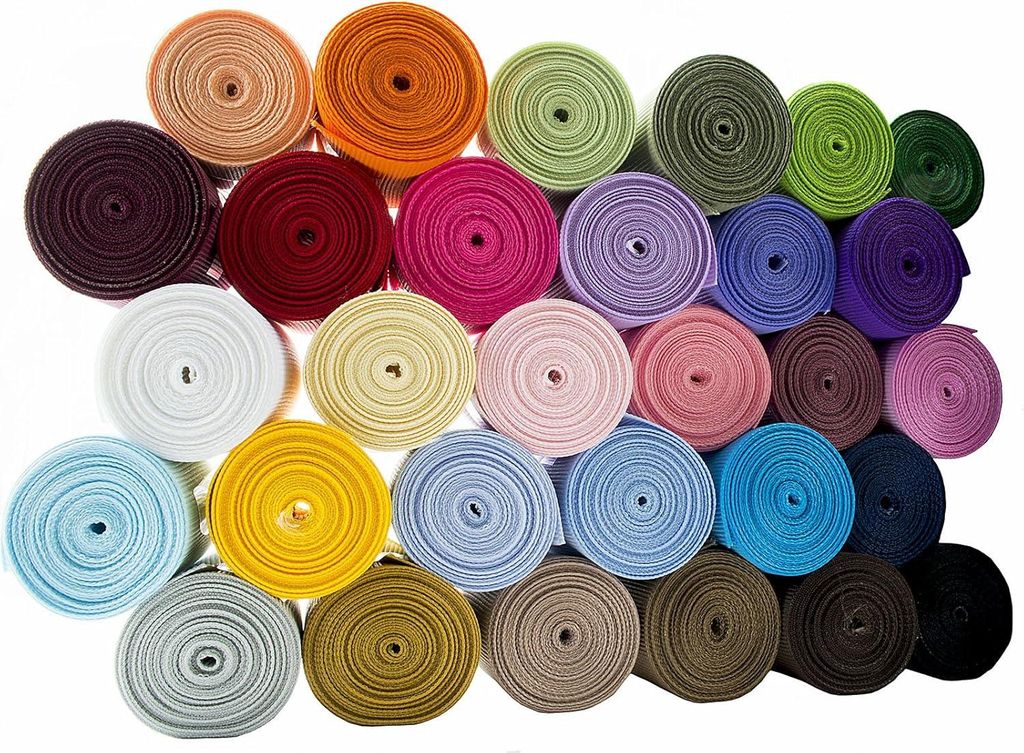 Set von 60 Yards Grosgrain Band - 30 Farben - 1,5 Zoll - Polyester - Ideal zum Basteln und Nähen