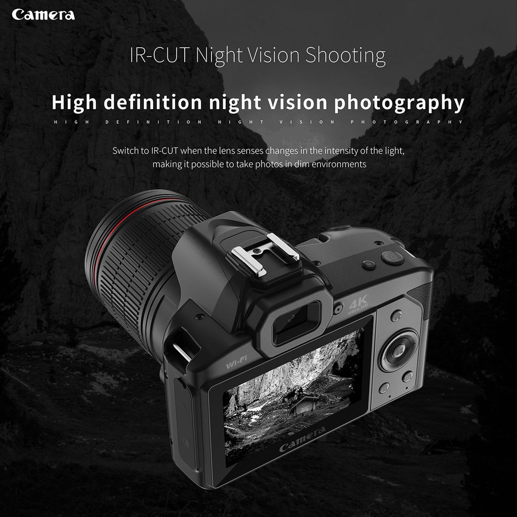 digitální kamera 4K 64MP HD s nočním viděním, 3palcový Obrázek produktu 12