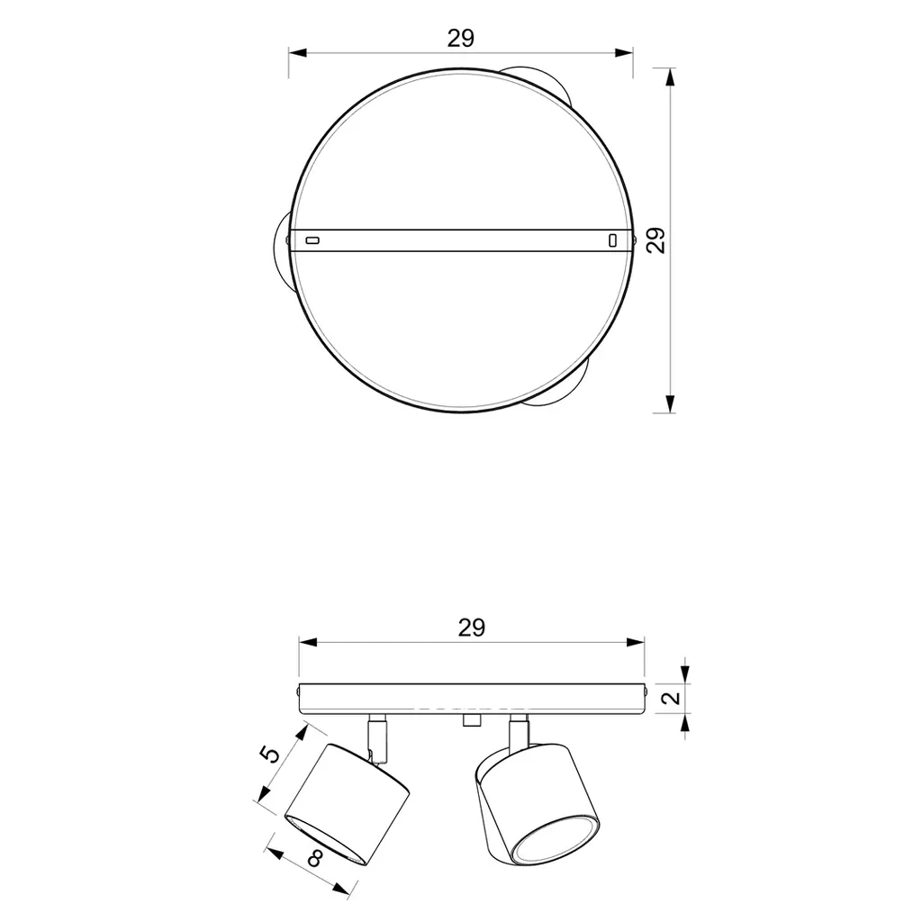 Plafonnier triple DIXIE MLP7612 Milagro pour éclairage moderne de bureau - 7