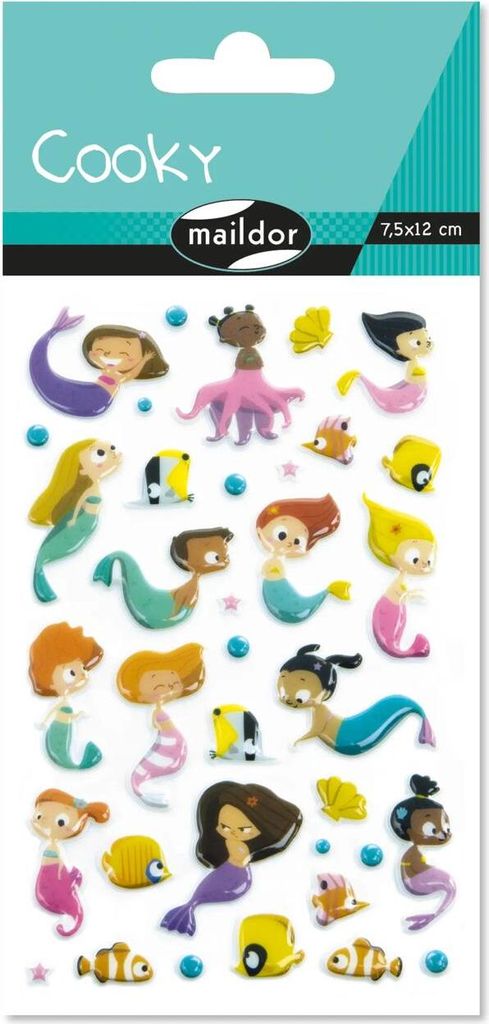 Maildor 10x Cooky, 1 Stickerbogen 7,5x12cm, Meerjungfrauen Produktbild 