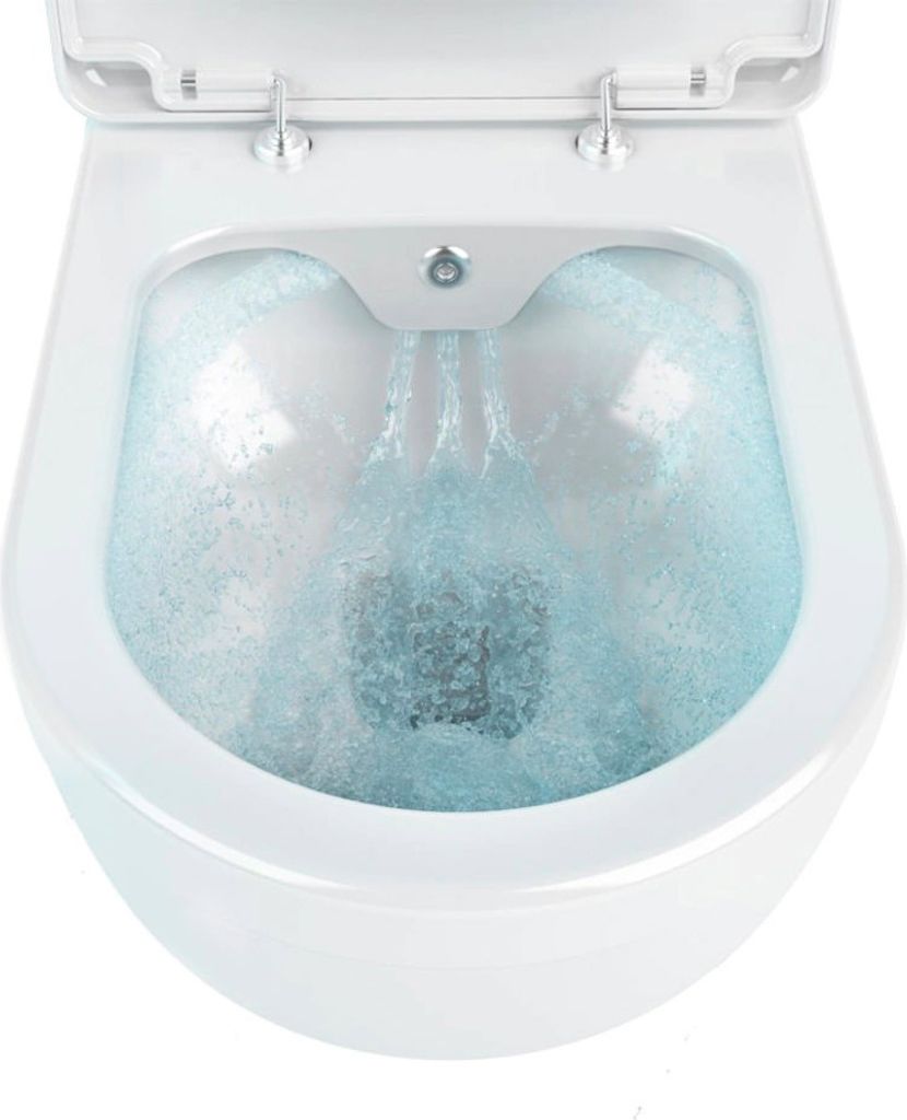 Wand Hänge WC Spülrandlos Toilette Bidet Taharet Rimless Taharet WC + Deckel