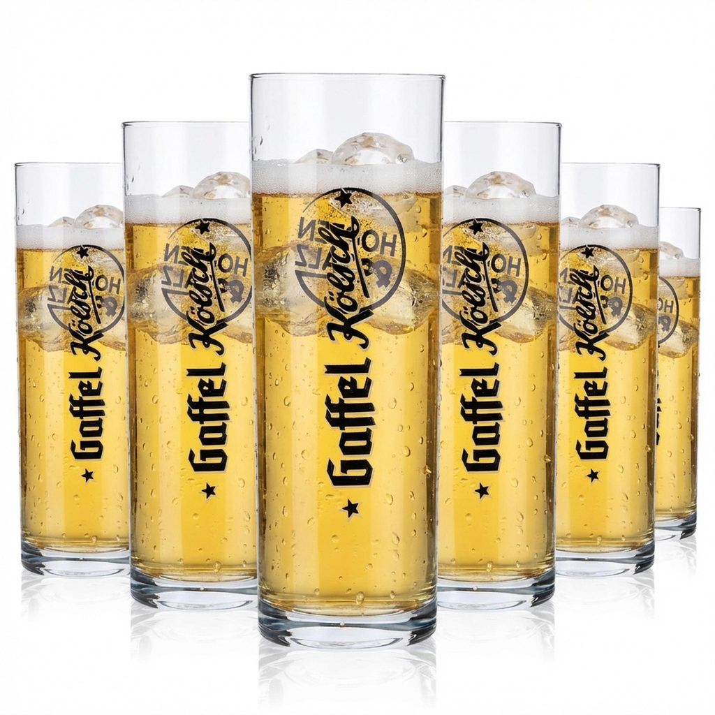 6x Gaffel Bier Glas 0,3l Kölschglas/Stange Produktbild 