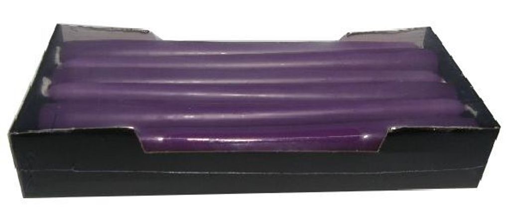 Spitzkerzen brombeere I 12 St. I Brennd. 8h I Ø2,5cm Höhe 25cm I RAL Gütesiegel - 0,67 € pro Stück