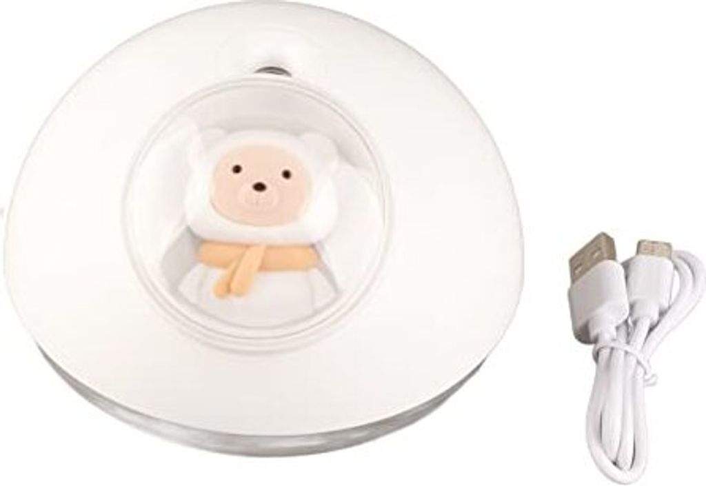Tragbarer Mini-Luftbefeuchter, niedlicher Tisch-Luftbefeuchter mit buntem Atmosphärenlicht, USB-betriebener Luftbefeuchter für Büro und Zuhause